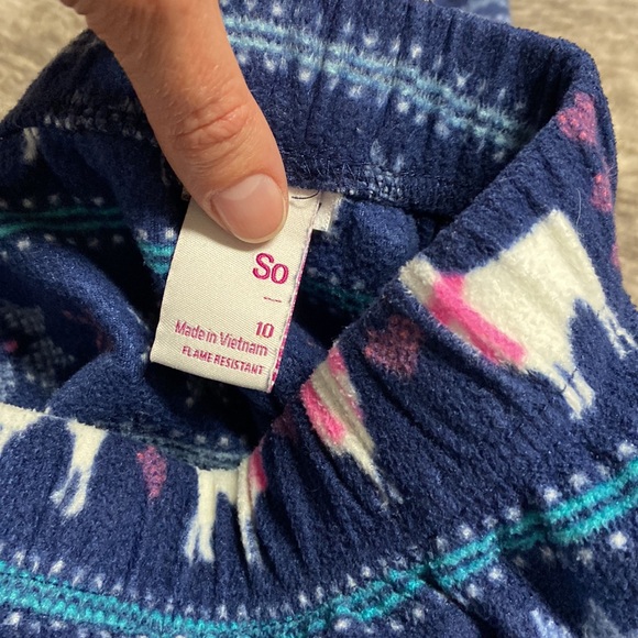 SO Brand PJ Fleece pants with elastic waist. Llama & snowflakes - Picture 6 of 8